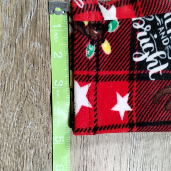 •No Boundaries Junior's M Size 7-8 Christmas Red Plaid Reindeer Fleece Leggings - Picture 9 of 16